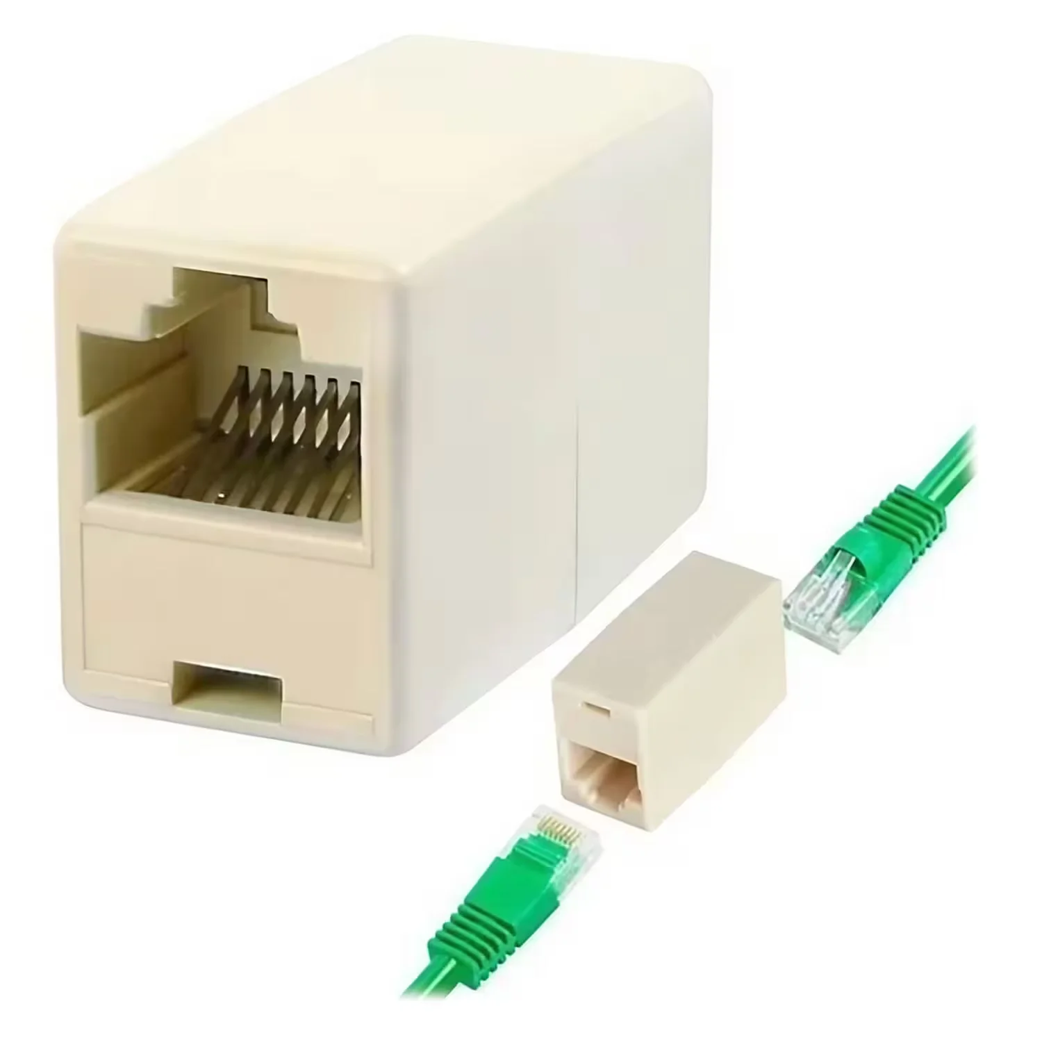 Adaptador de Rede RJ45 Fêmea para RJ45 Fêmea - Branco