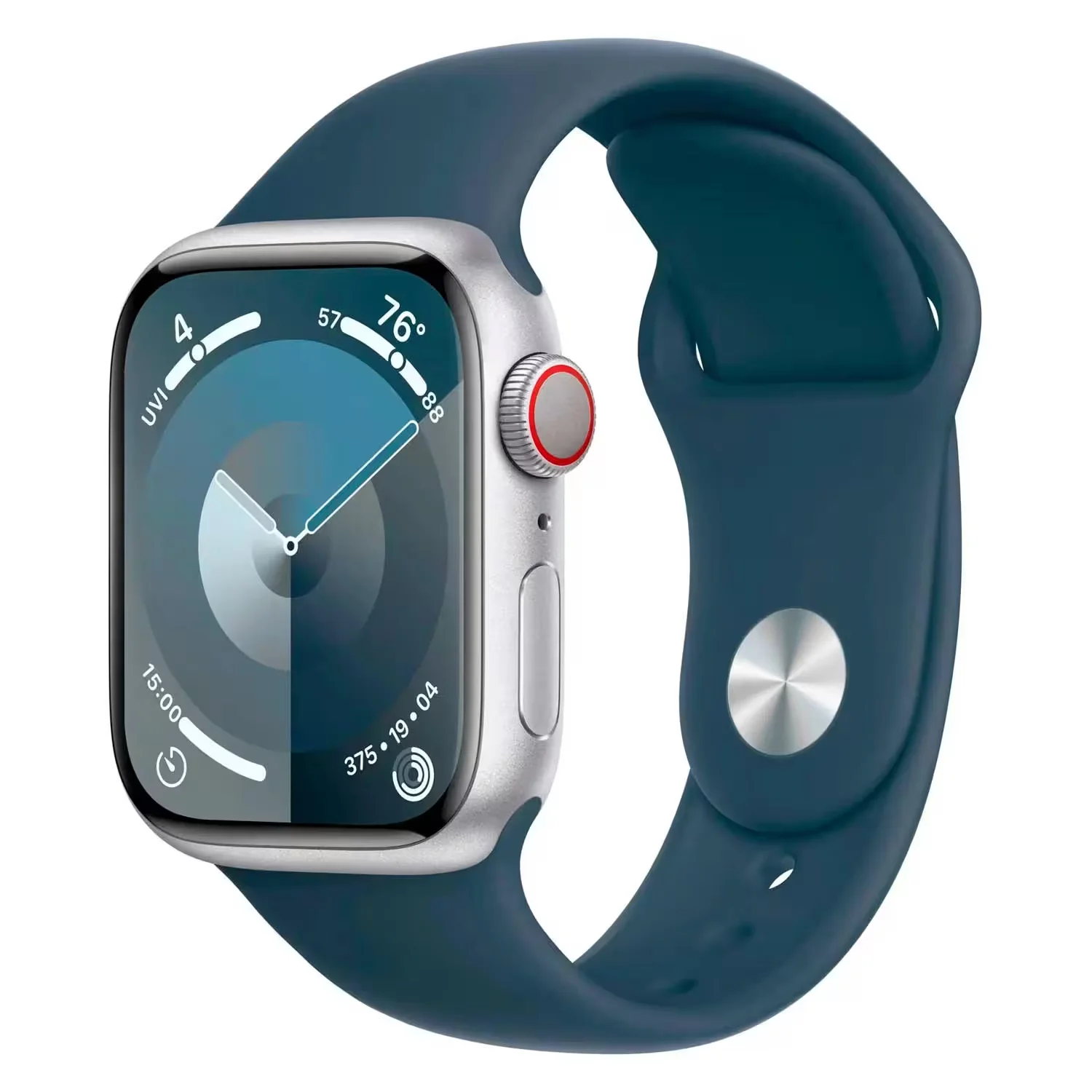 Apple Watch Series 9 2023 MR9E3LE/A Caixa Alumínio 44mm Prata - Esportiva Azul M/L