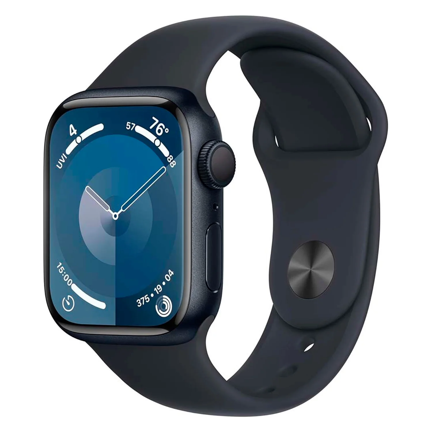 Apple Watch Series 9 MR993LL/A Caixa Alumínio 45mm Meia Noite - Esportiva Meia Noite S/M