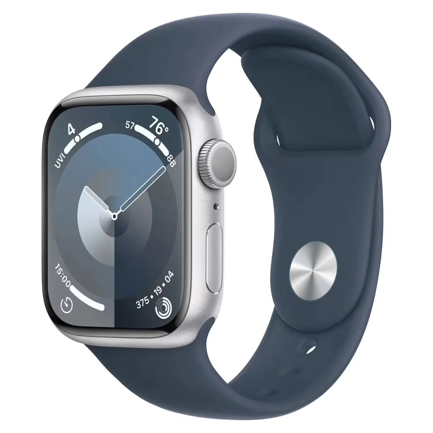Apple Watch Series 9 MR9E3LW/A Caixa Alumínio 45mm Prata - Esportiva Azul M/L
