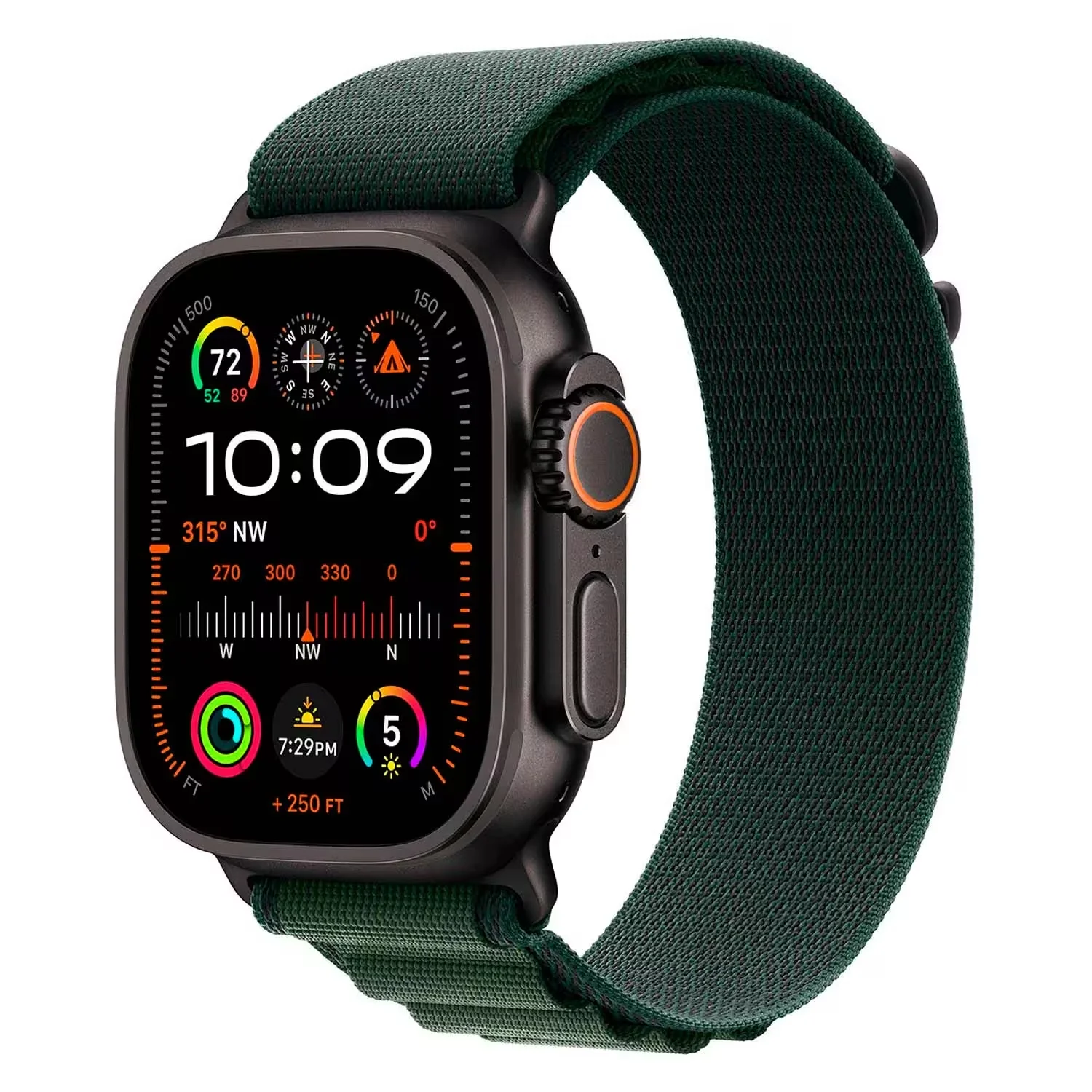 Apple Watch Ultra 2 MX4R3LW/A Celular + GPS Caixa de Titânio 49mm Preto - Loop Alpine Verde