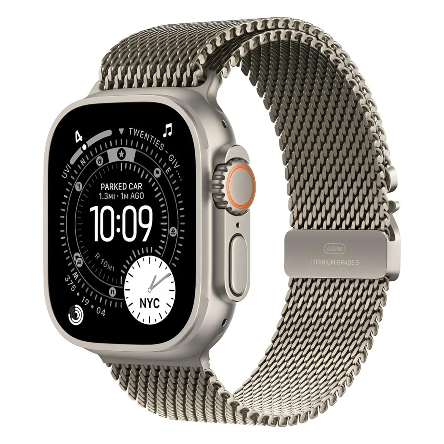 Apple Watch Ultra 3 MF0E4LW/A Celular + GPS Caixa Titânio Natural 49mm - Estilo Milanês de Titânio L