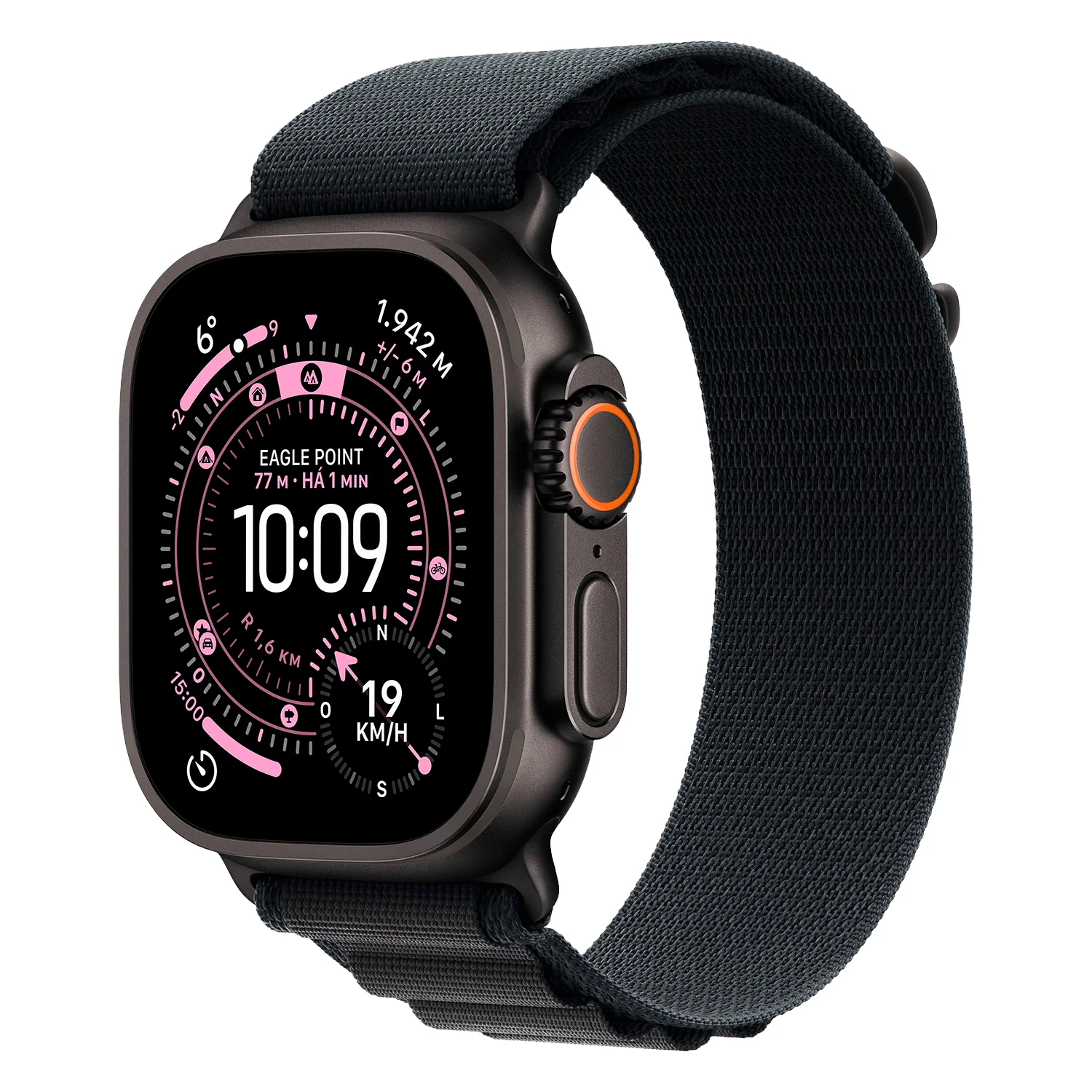 Apple Watch Ultra 3 MF0X4ZP/A Celular + GPS Caixa Titânio 49mm Preto - Loop Alpine Preto (L)