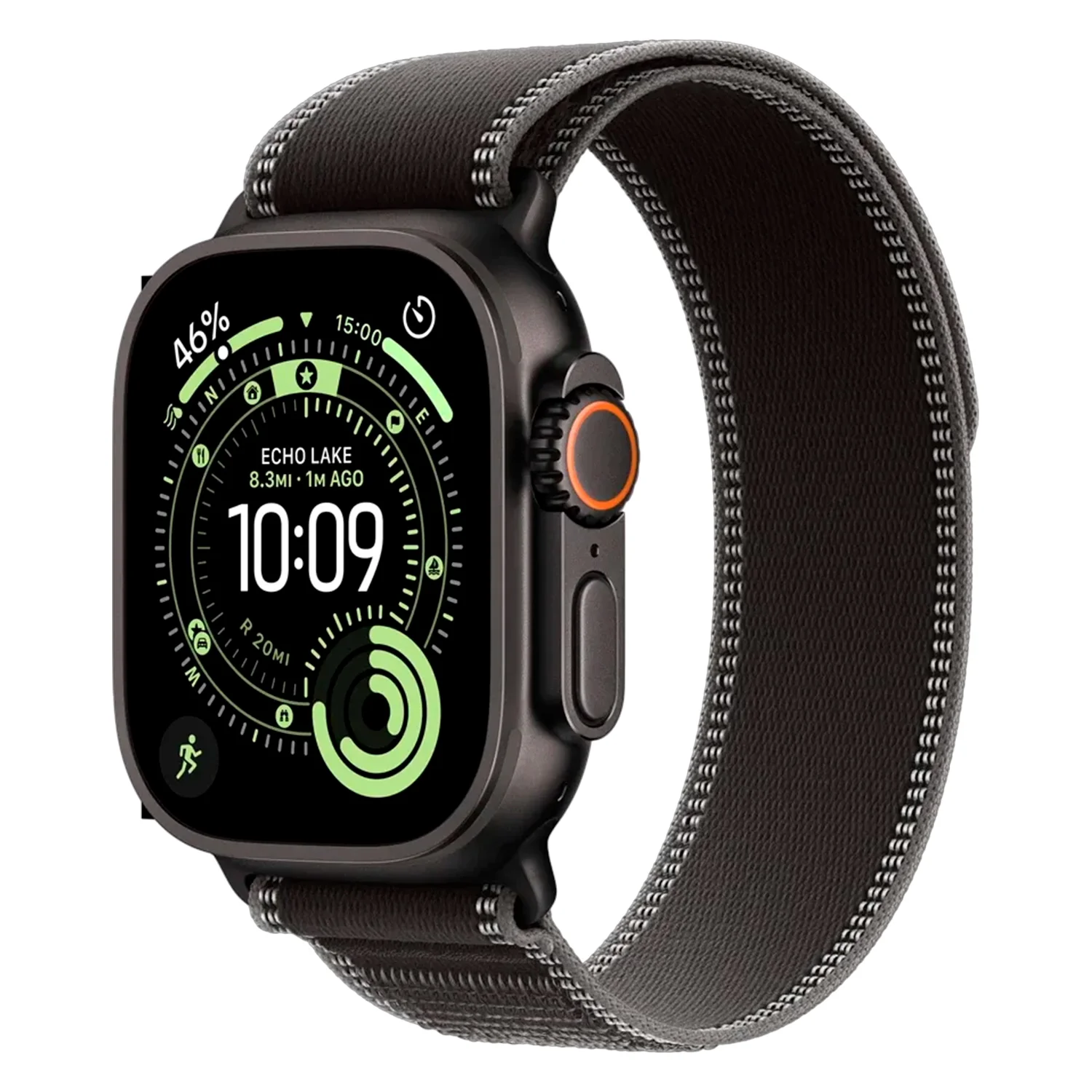 Apple Watch Ultra 3 MF1H4LW/A Celular + GPS Caixa Titânio Preto 49mm - Loop Trail Preto M/L