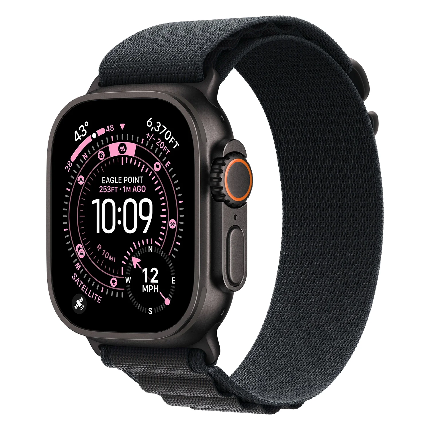 Apple Watch Ultra 3 MF1V4LW/A Celular + GPS Caixa Titânio Preto 49mm - Loop Alpine Preto