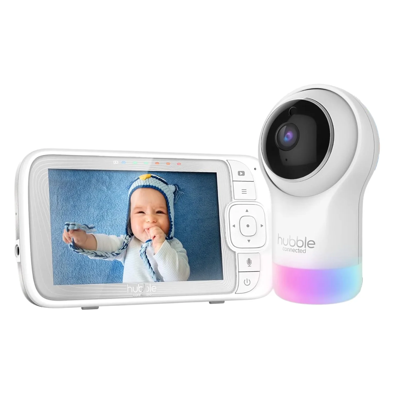 Babá Eletrônica Hubble Nursery Pal Glow+ Twin WiFi 5" Alexa - Branco