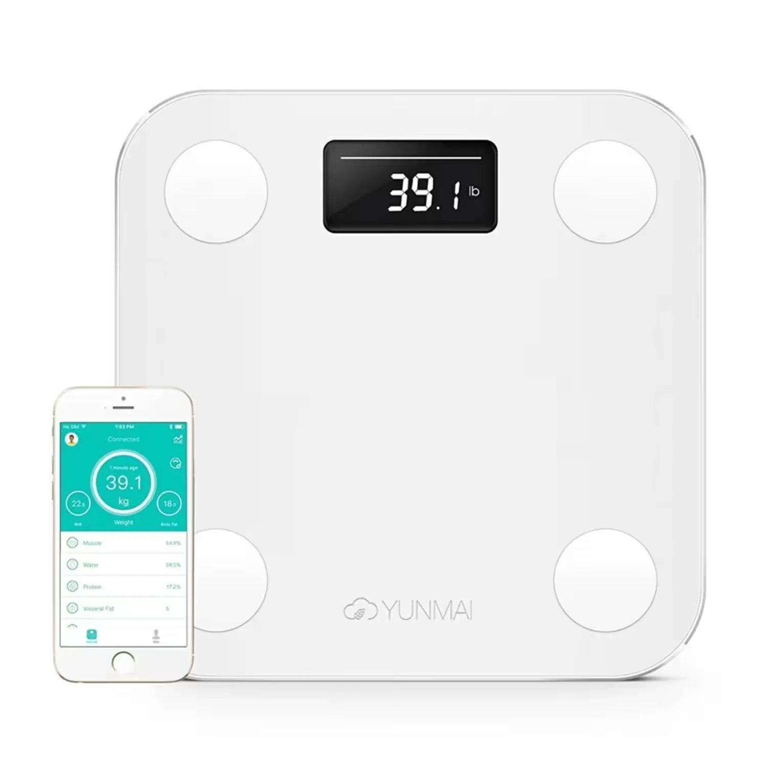 Balança Digital Yunmai Mini Bioimpedância - Branco