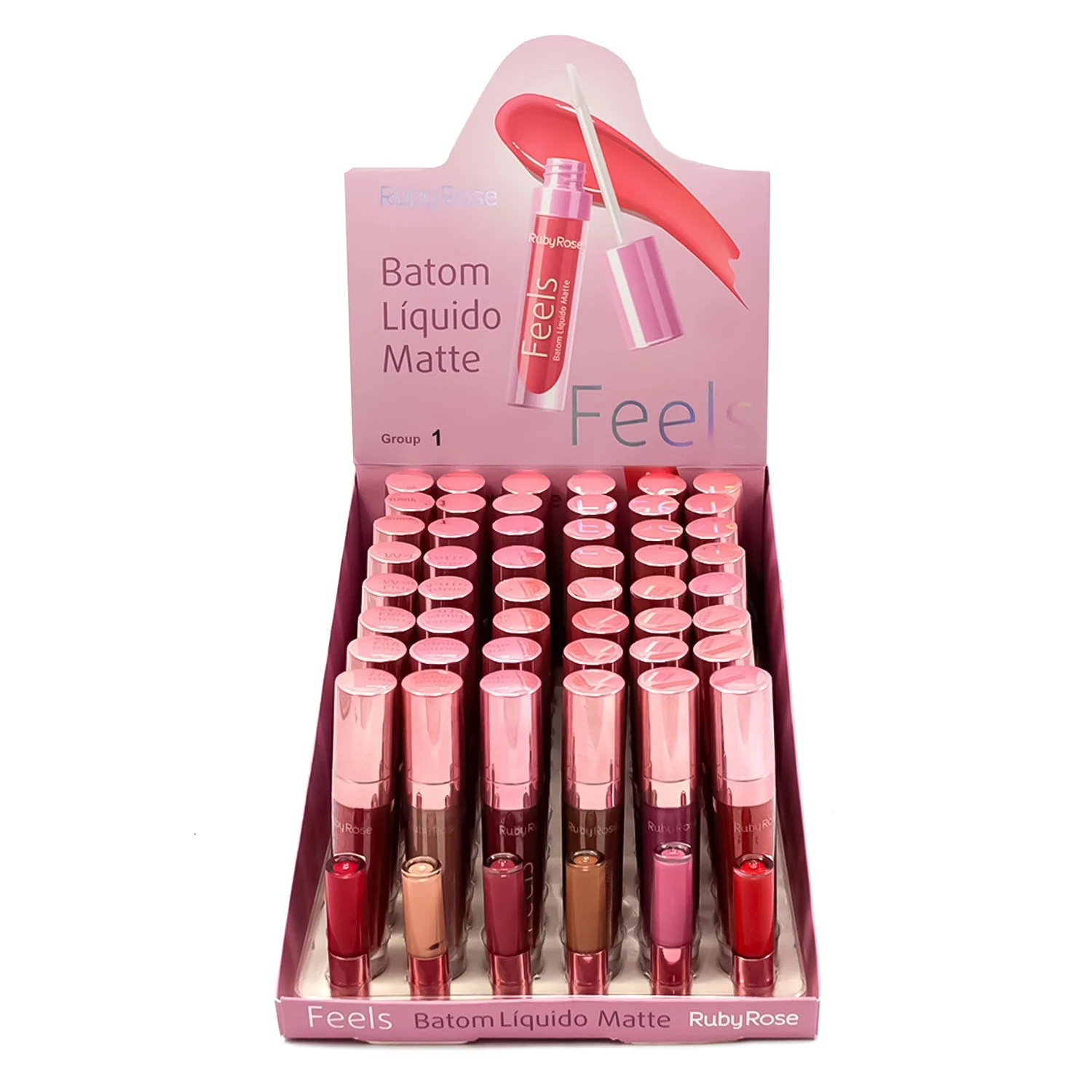 Batom Líquido Matte Ruby Rose Feels HB-8226- 48 Unidades