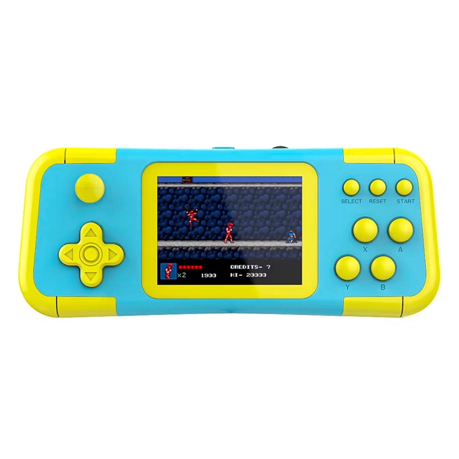 Console Portátil Gamepad A12 666 Jogos - Amarelo Azul