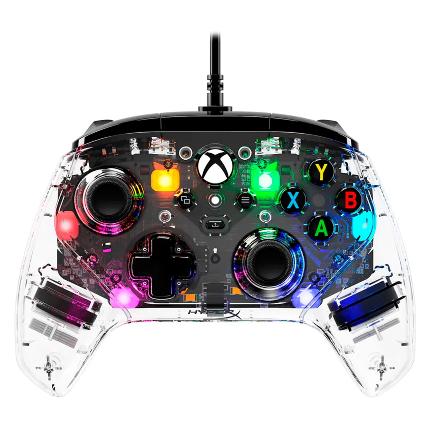 Controle Hyperx Clutch Gladiate 7D6H2AA RGB para Xbox Series - Transparente