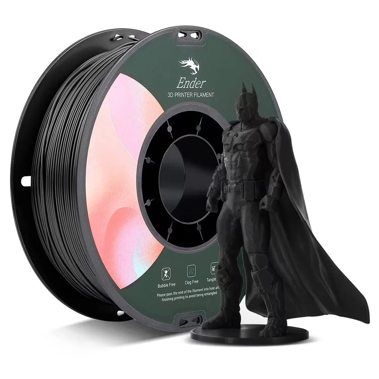 Filamento Creality EN-PLA 2Kg 1.75mm para Impressora 3D - Preto (2 Unidades)