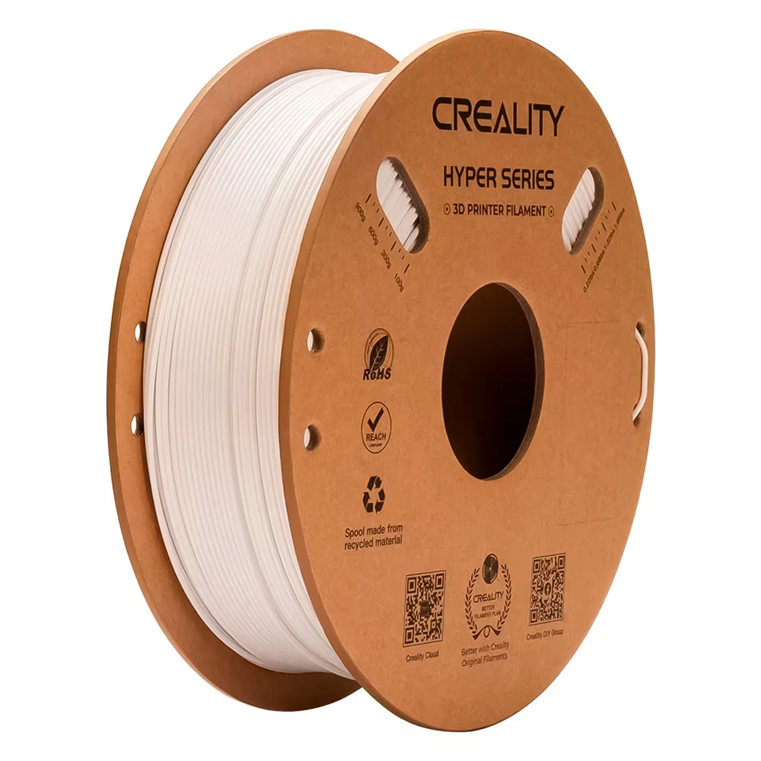 Filamento Creality Hyper PETG 1Kg 1.75mm para Impressora 3D - Branco