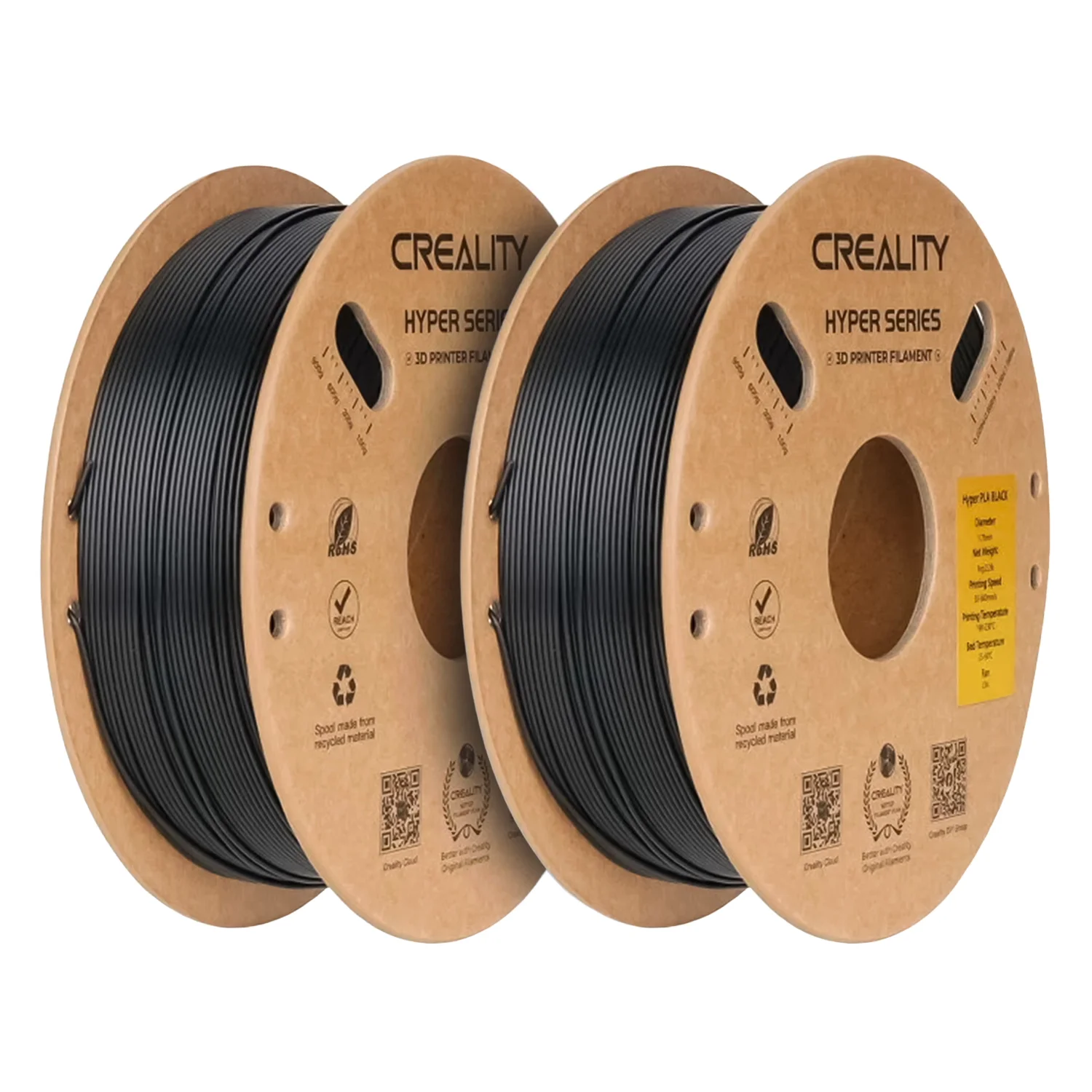 Filamento Creality Hyper-PLA-CF 2Kg 1.75mm para Impressora 3D - Preto
