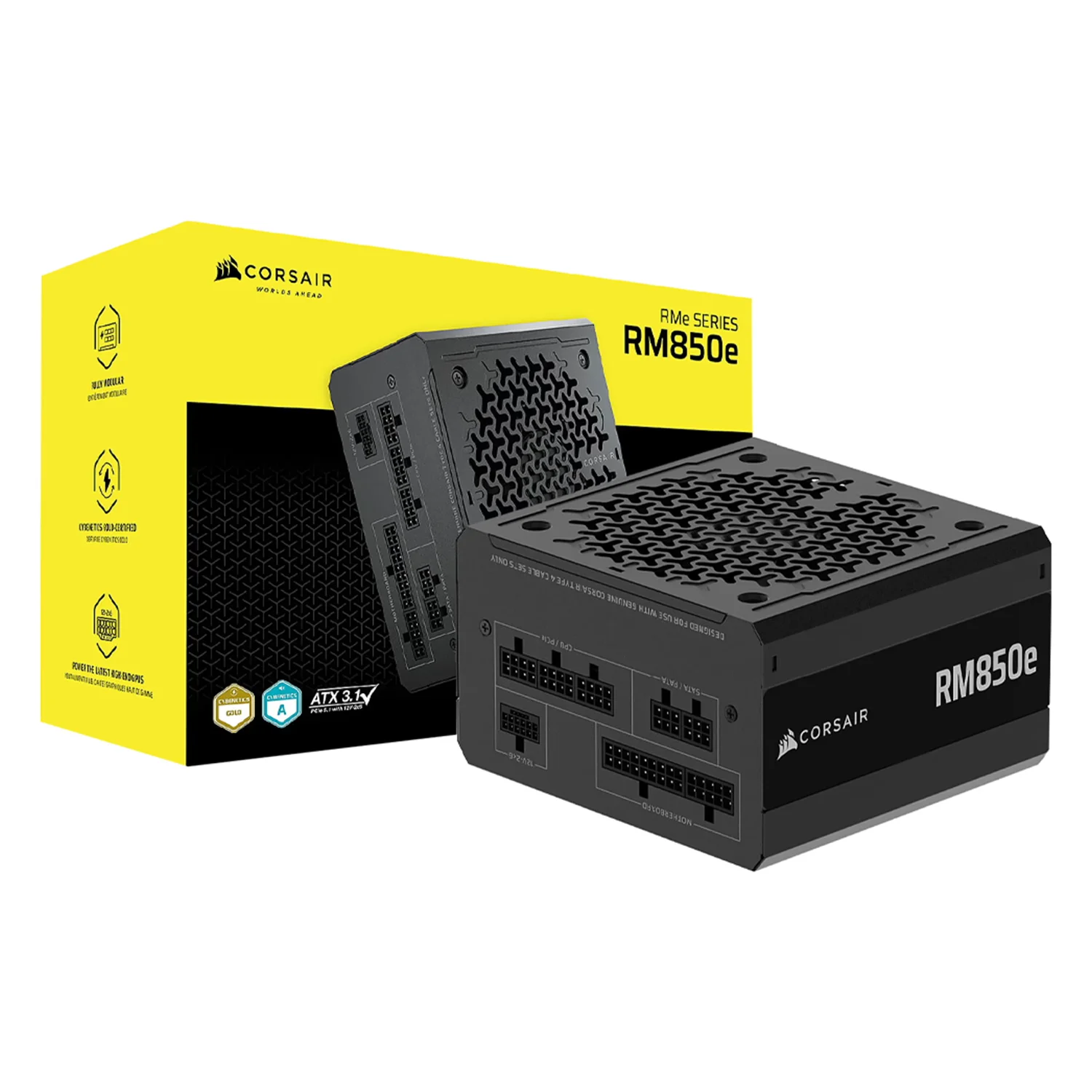 Fonte Corsair Cybenetics RM850e CP-9020296-BR ATX 850W 80 Plus Gold Full Modular - Preto