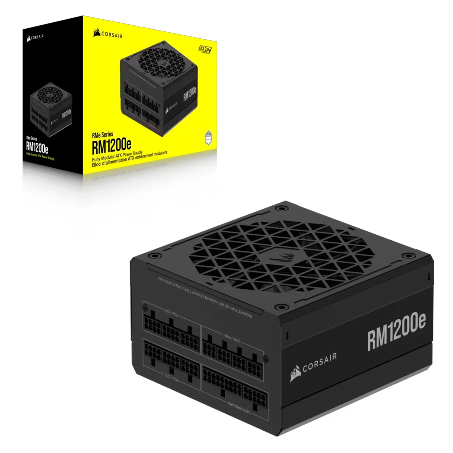 Fonte Corsair RM1200E CP-9020258-NA ATX 1200W 80 Plus Gold Full Modular - Preto