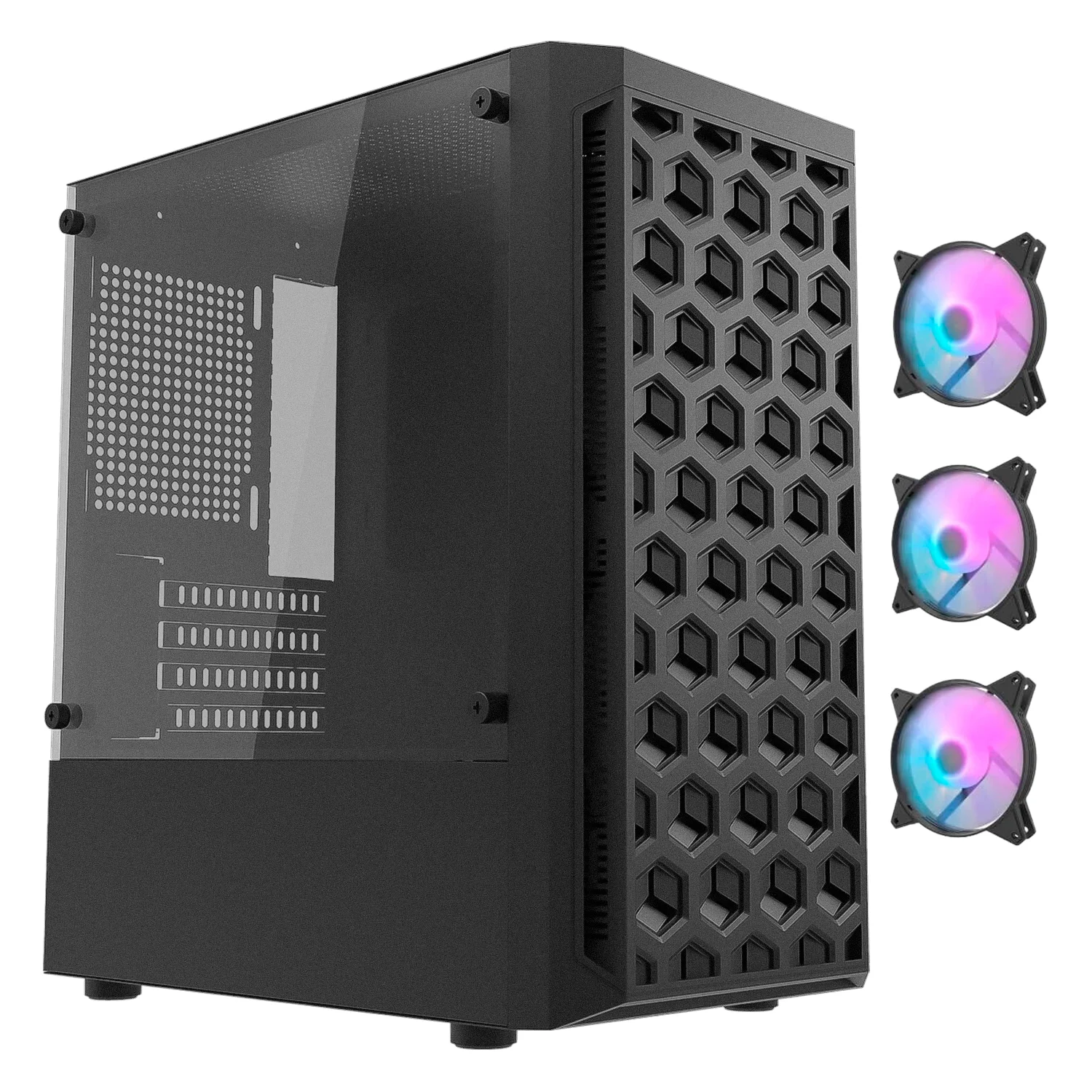 Gabinete darkFlash DK300M 3 Fans - Preto