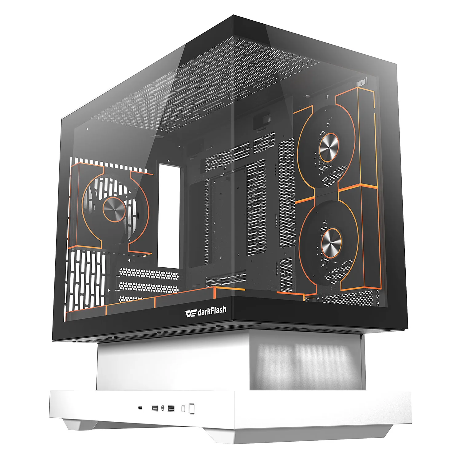 Gabinete darkFlash Floatron F1 - Branco (6 Fans ARGB)