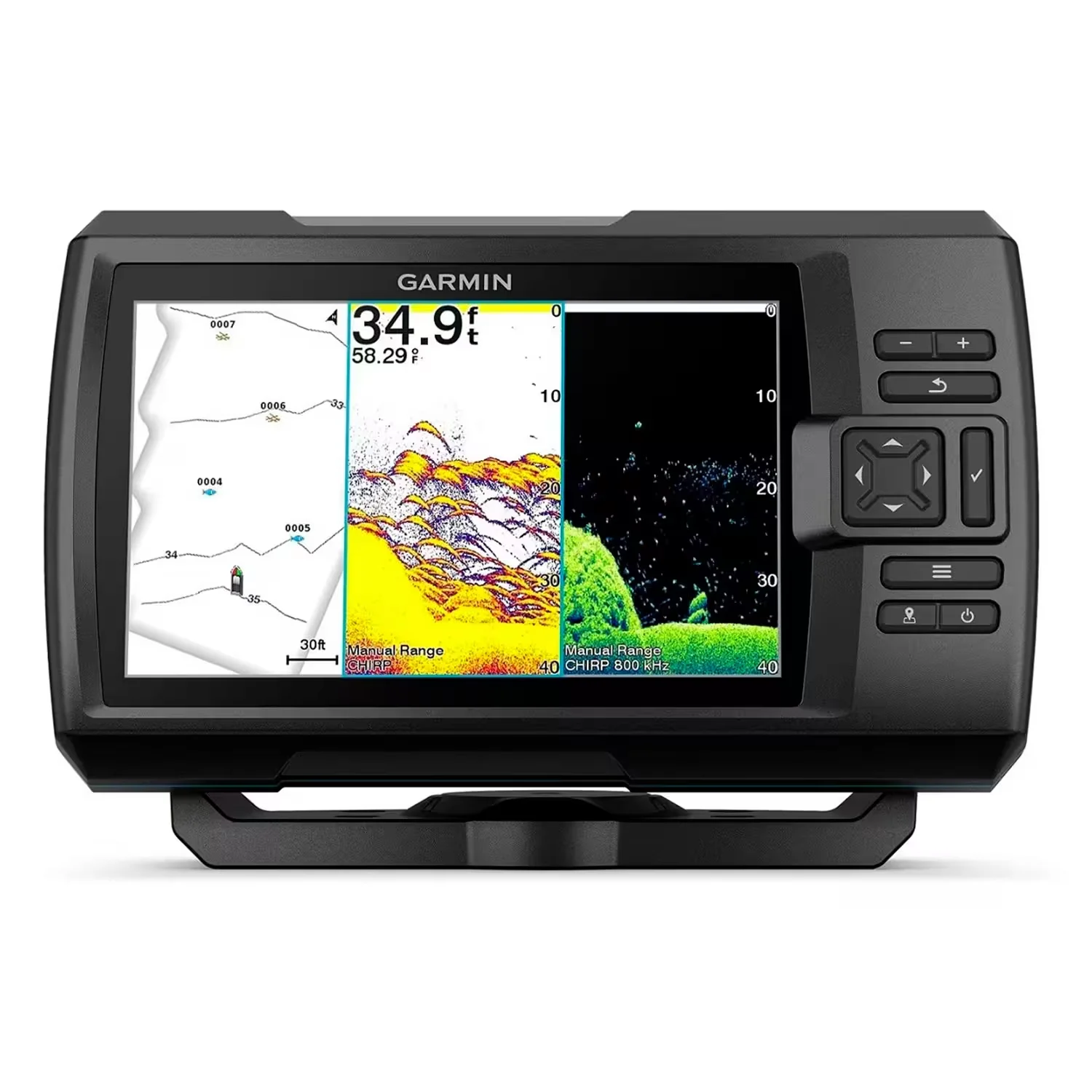 GPS Sonar Garmin Striker Vivid 7CV + Transdutor GT20-TM para Pesca - Preto