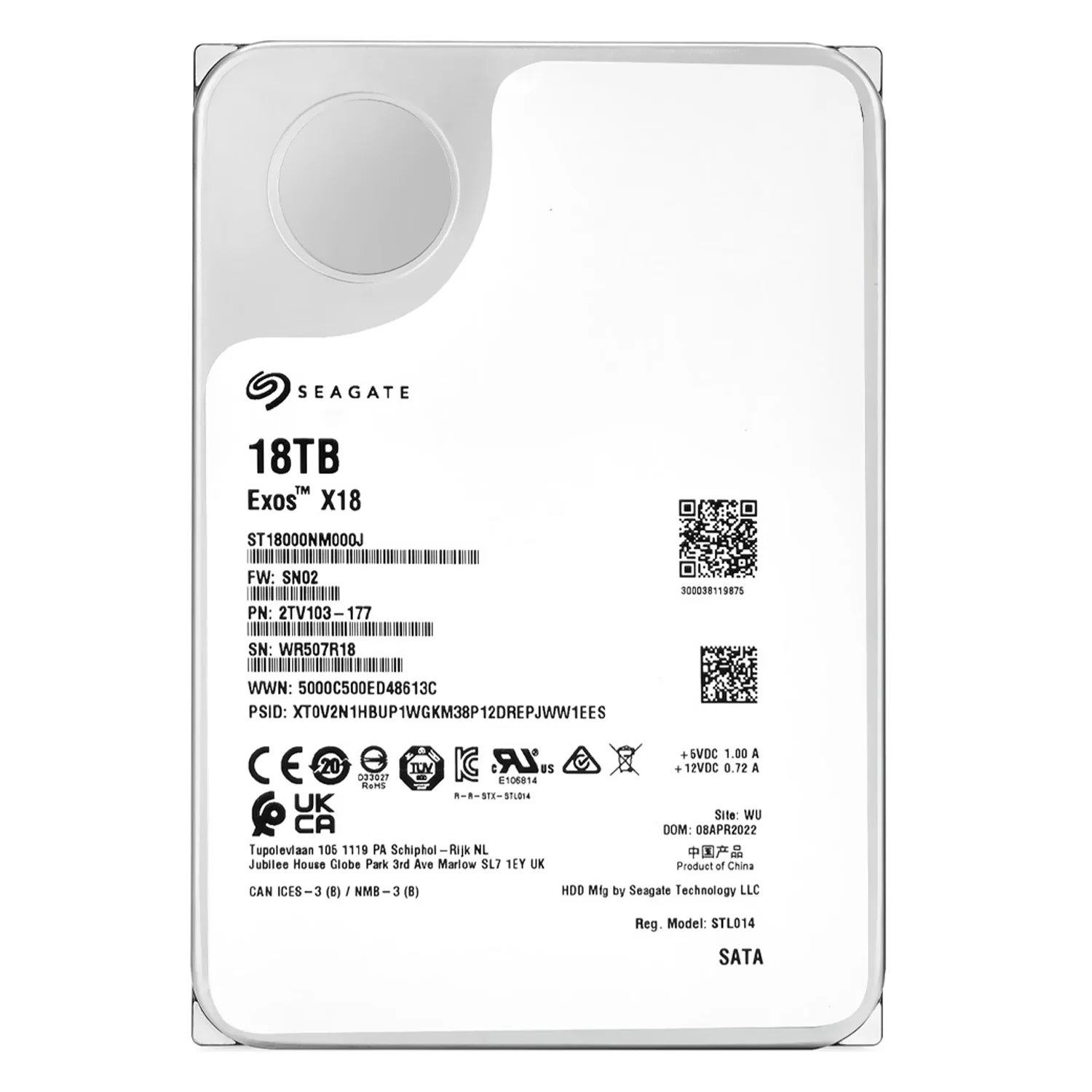 HD Seagate 18TB Exos X18 Enterprise 3.5" SATA 3 7200RPM - ST18000NM000J