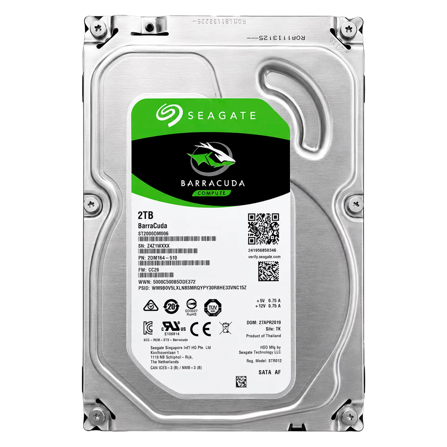 HD Seagate Barracuda Pull 2TB 3.5" SATA 3 7200RPM - ST2000DM006