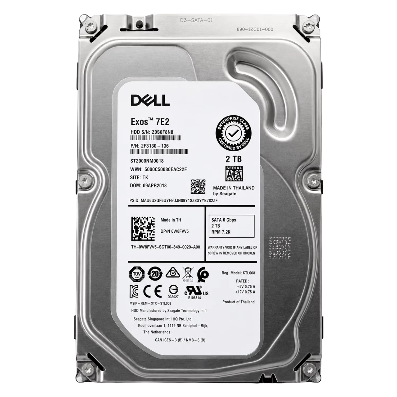 HD Seagate Exos 7E2 Pull 2TB 3.5" SATA 3 7200RPM - ST2000NM0018