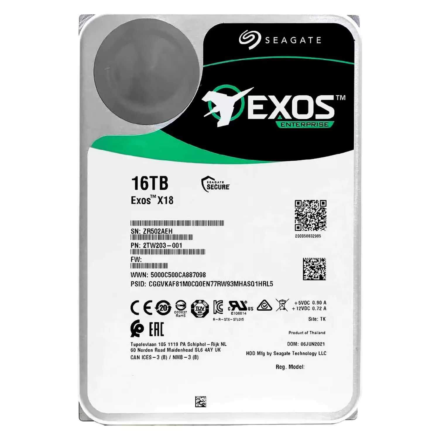HD Seagate Exos X18 Enterprise Capacity SAS 16TB 3.5" SATA 7200RPM - ST16000NM001J