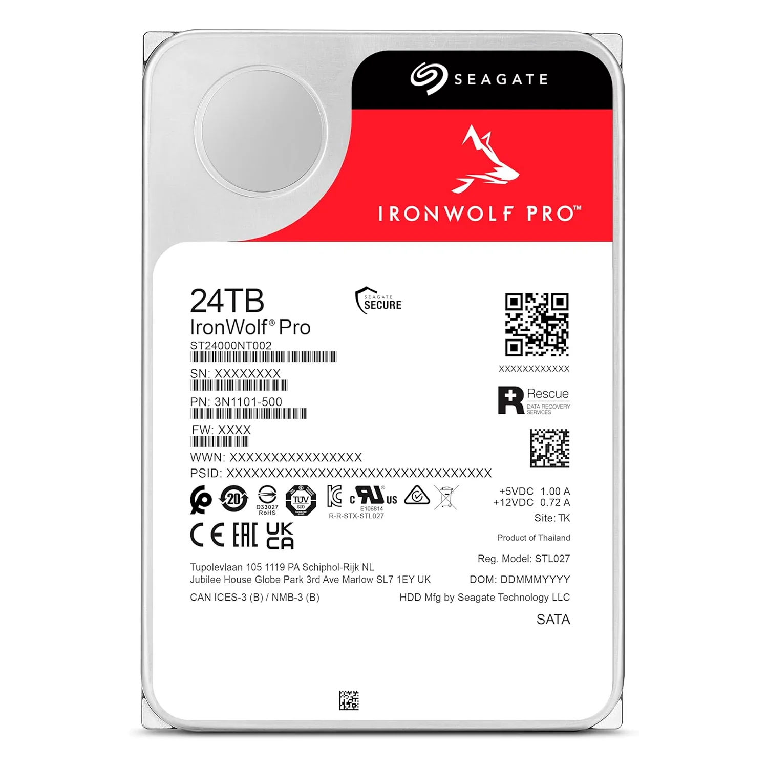 HD Seagate IronWolf Pro NAS 24TB 3.5" SATA 7200PRM - ST24000NT002 (Garantia PY)