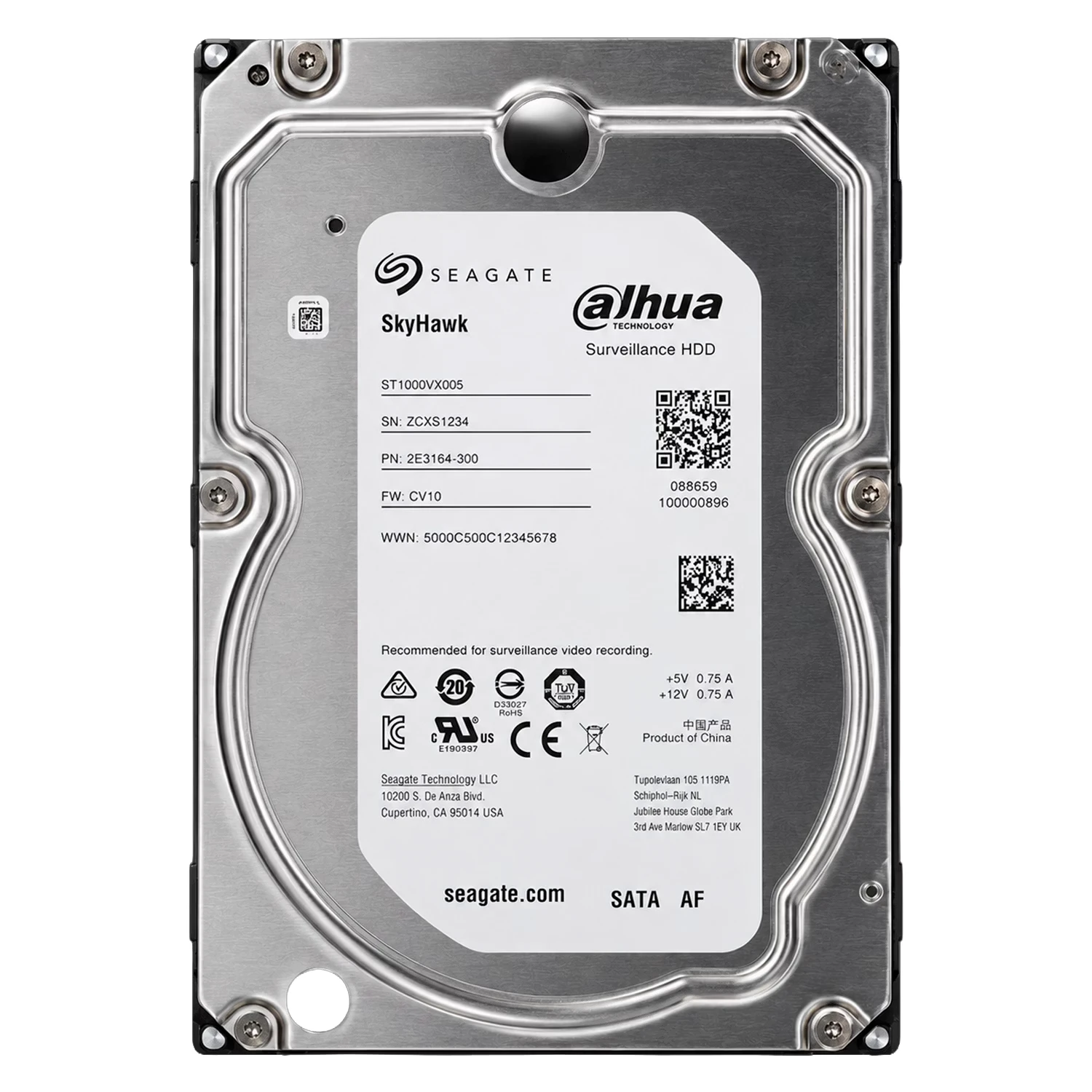 HD Seagate SkyHawk Pull 1TB 3.5" SATA 3 5400RPM - ST1000VX008