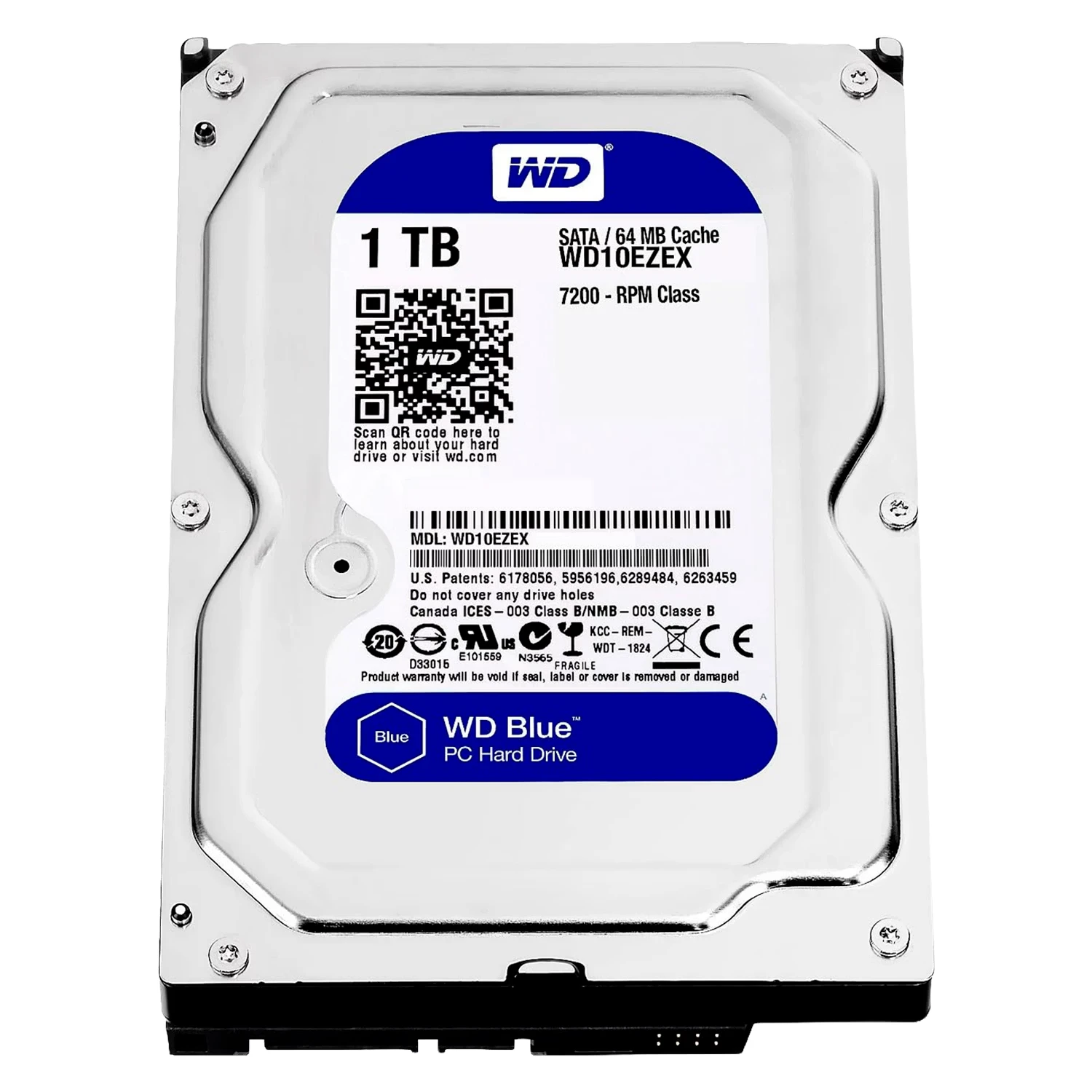 HD Western Digital Blue Pull 1TB 3.5" SATA 3 7200RPM - WD10EZEX
