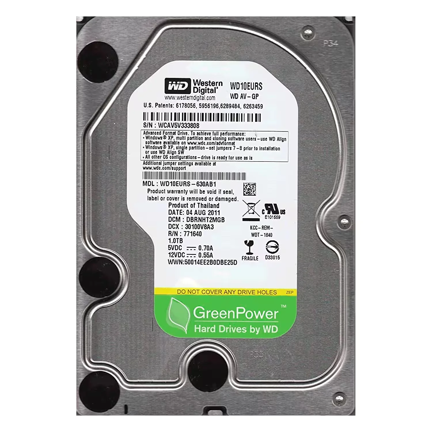 HD Western Digital Pull 1TB 3.5" SATA 2 7200RPM - WD10EURS