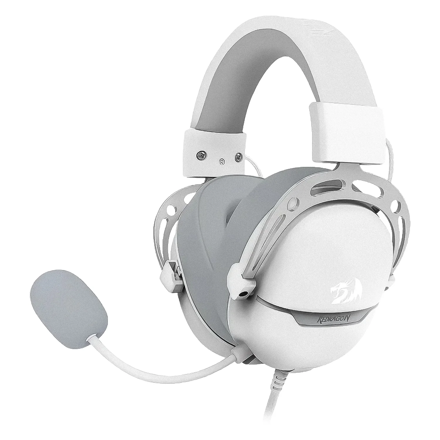 Headset Gamer Redragon Aurora H3376WG USB - Branco e Cinza