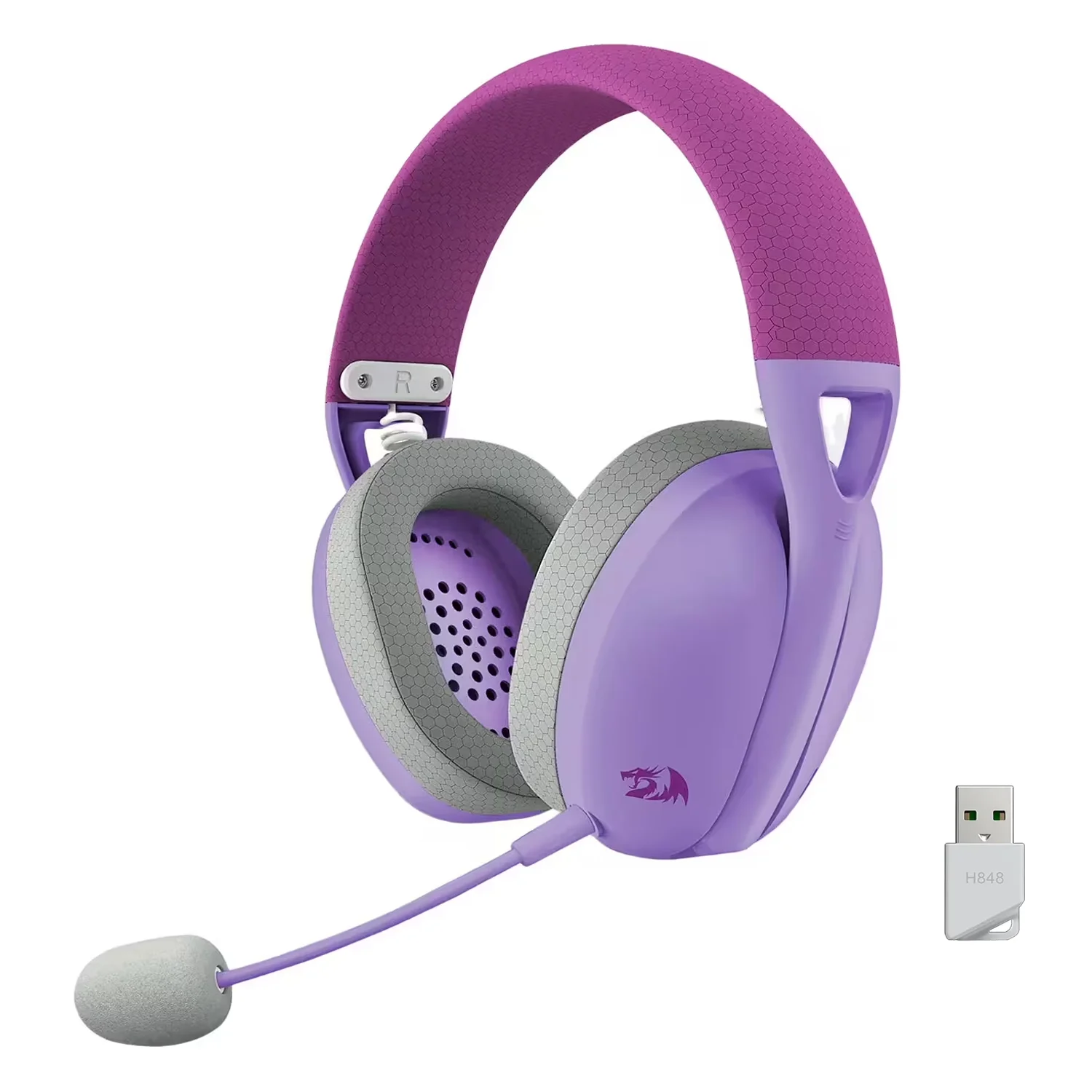 Headset Gamer Redragon Ire Pro H848 Wireless - Roxo