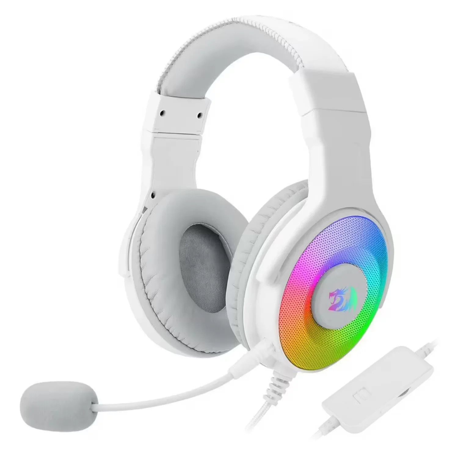 Headset Gamer Redragon Pandora 2 RGB USB 3.5mm - Branco