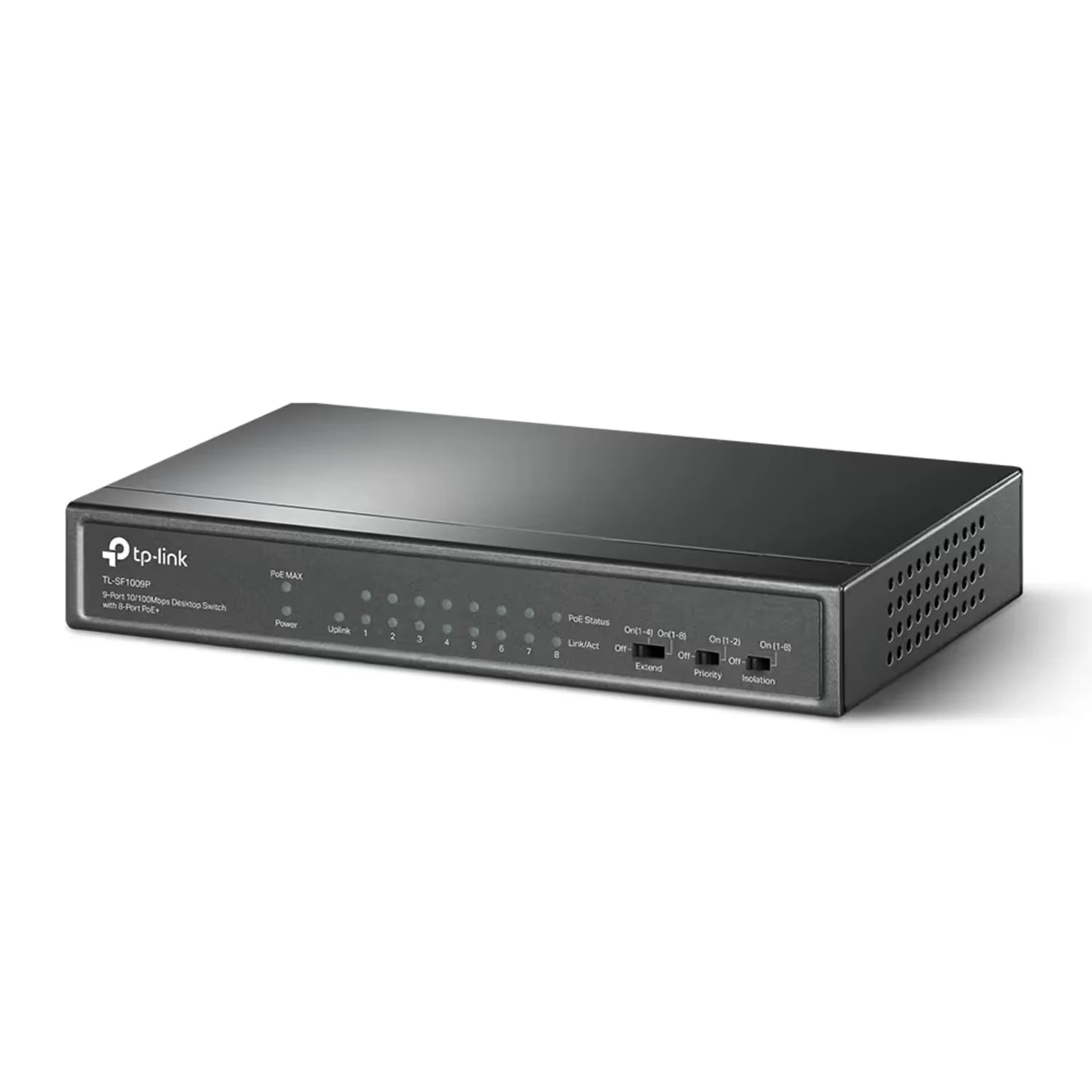 Hub switch TP-link TL-SF1009P 9 Portas 100 Mbps POE+ - Preto