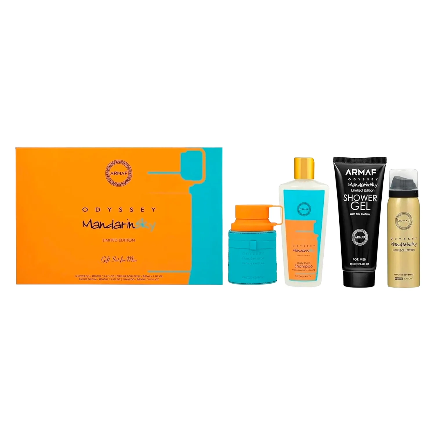 Kit Armaf Odyssey Mandarin Sky Perfume Eau de Parfum Masculino 100ml + Shower Gel + Desodorante + Shampoo