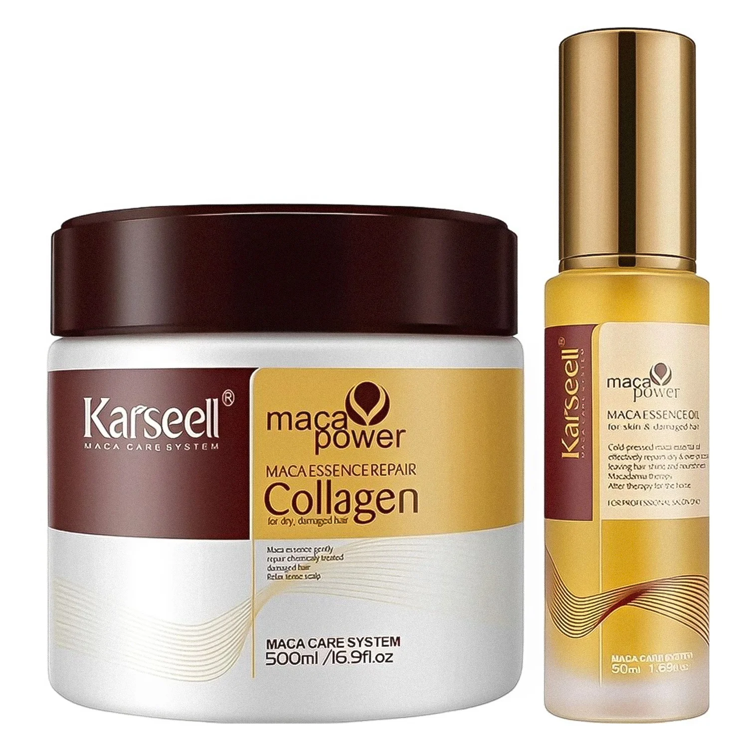 Kit Karseell Máscara Capilar 500ml + Óleo 50ml
