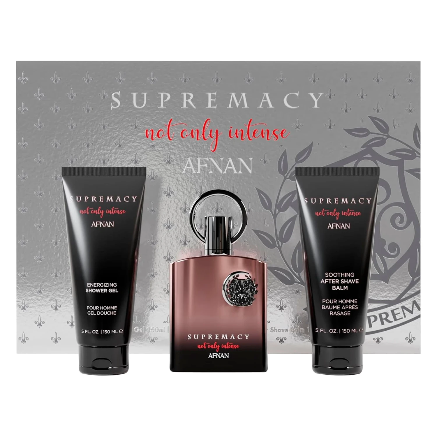 Kit Perfume Afnan Supremacy Not Only Intense Eau de Parfum Masculino 100ml + Shower Gel 150ml + Creme 150ml