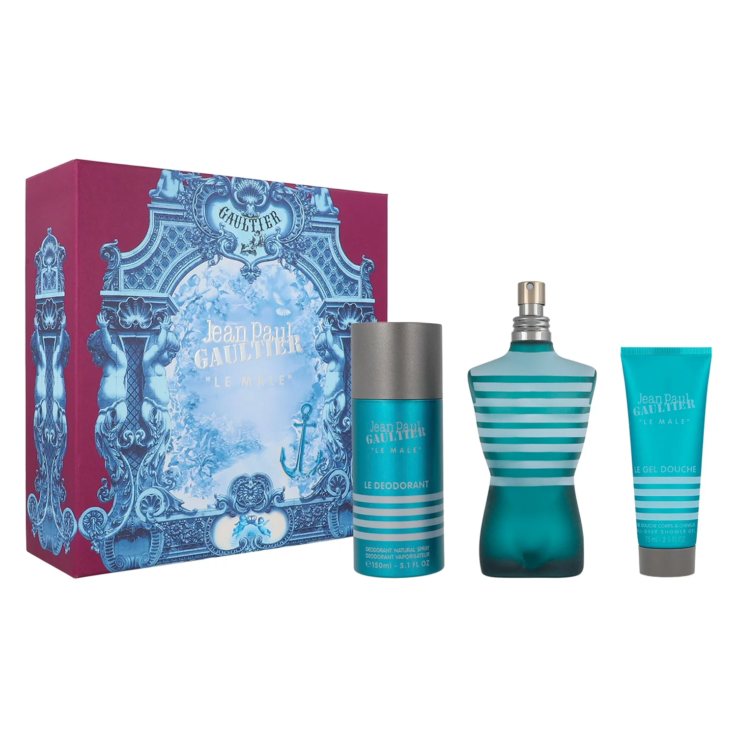 Kit Perfume Jean Paul Gaultier Le Male Eau de Toilette Masculino 125ml + Desodorante 150ml + Shower Gel 75ml