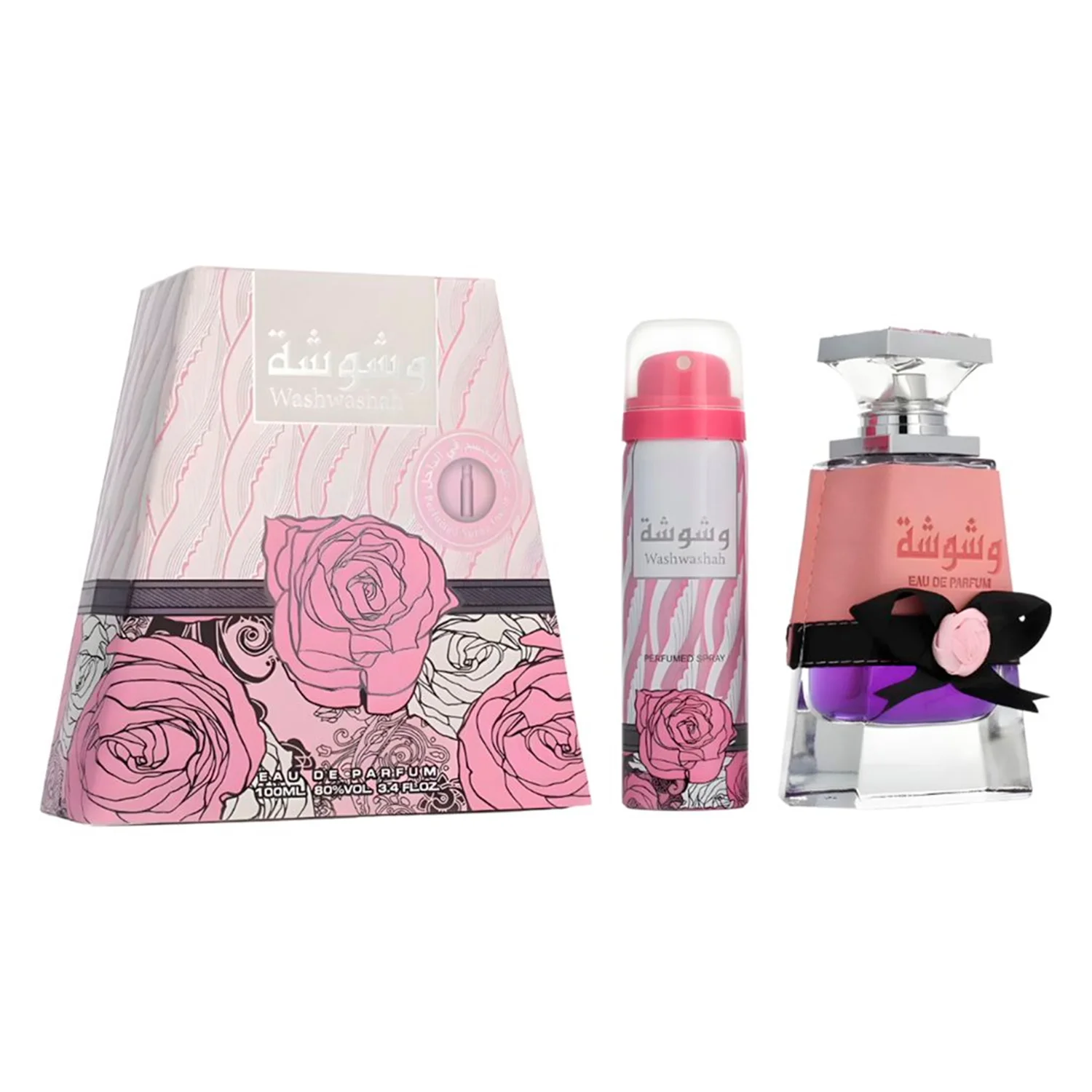 Kit Perfume Lattafa Washwasha Eau de Parfum Feminino 100ml + Desodorante 50ml