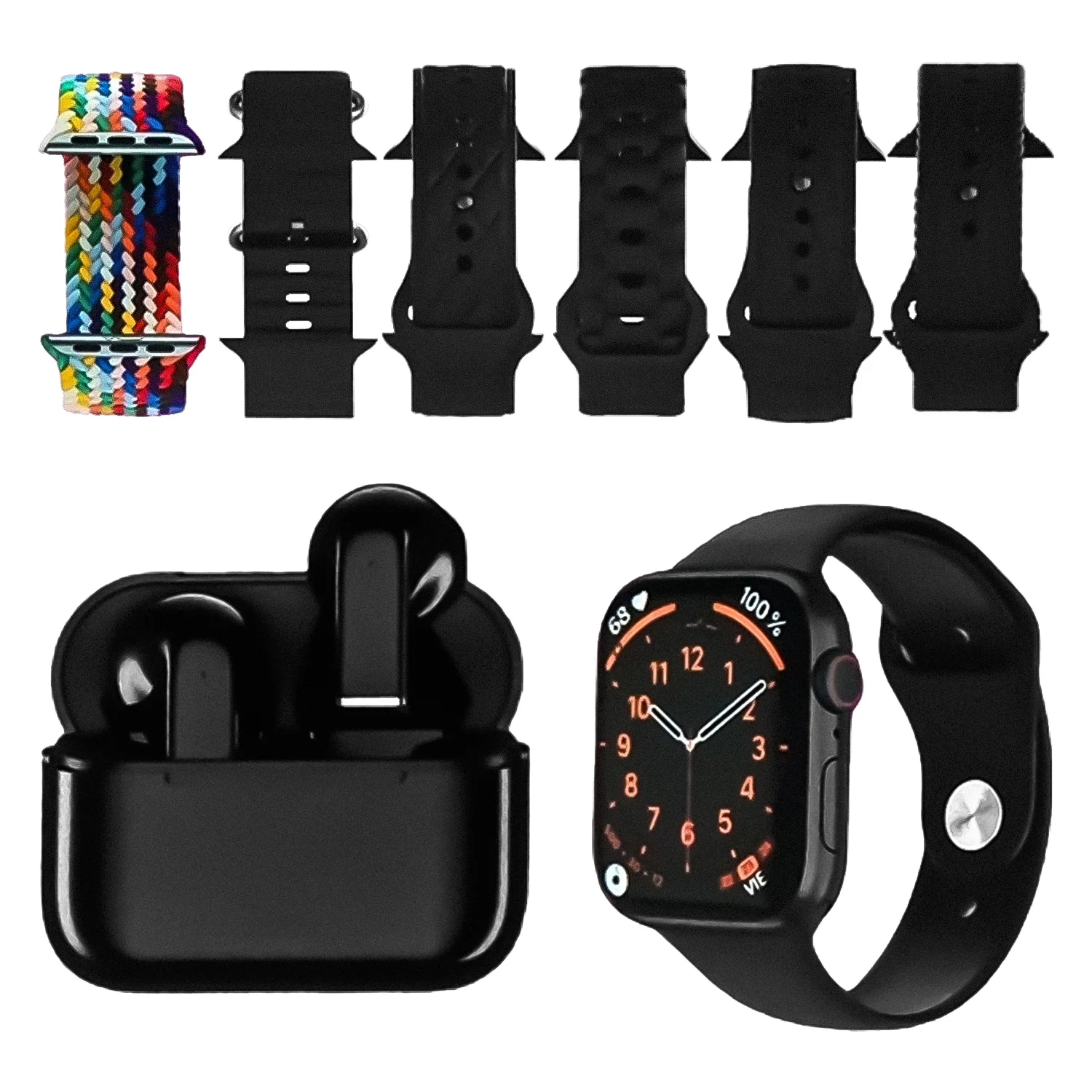 Kit Smartwatch K27 41mm + Fone de Ouvido - Preto