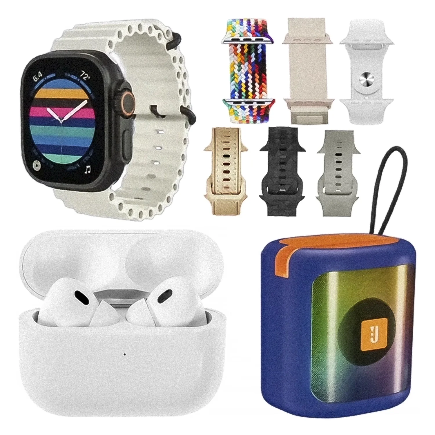 Kit Smartwatch K28 49mm + Fone de Ouvido + Speaker - Lilás
