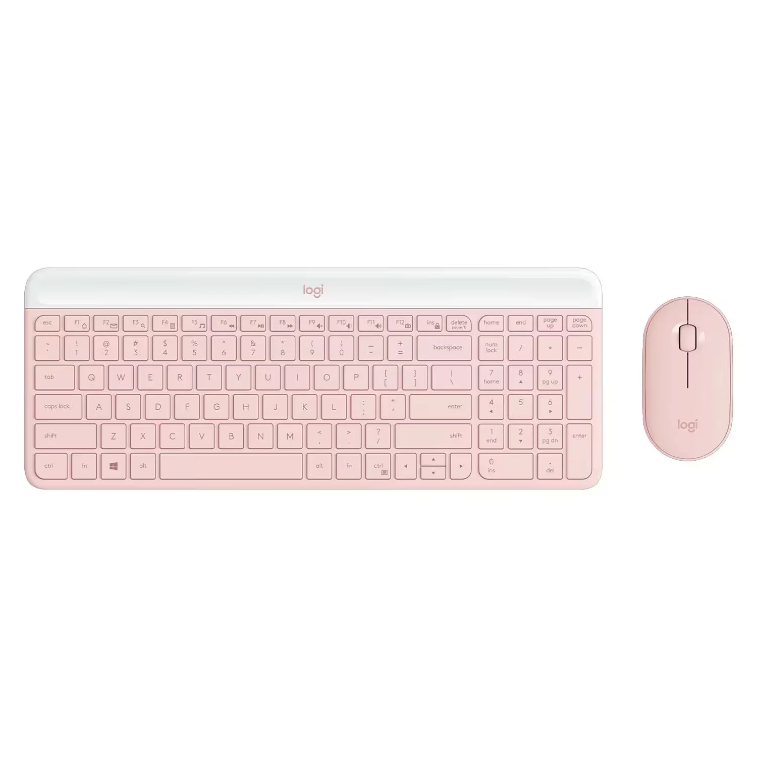 Kit Teclado e Mouse Logitech MK470 920-011312 Sem Fio Inglês - Rosa