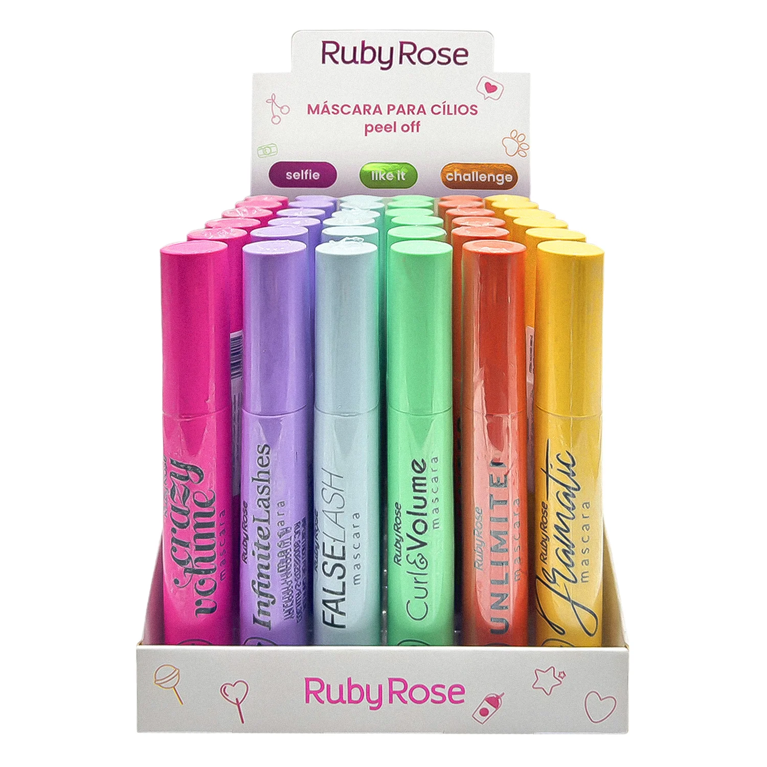 Máscara para Cílios Ruby Rose Peel-Off - 36 Unidades