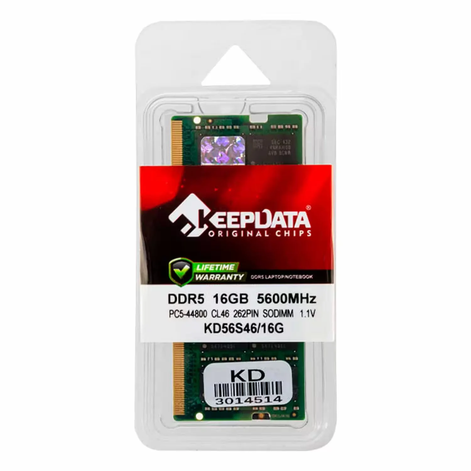 Memória RAM Keepdata 16GB DDR5 5600MT/s para Notebook - KD56S46/16G