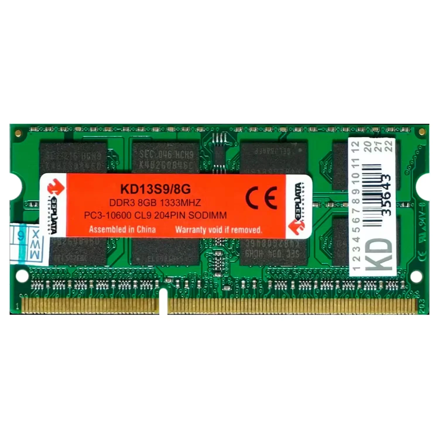 Memória RAM Keepdata 8GB DDR3 1333MT/s para Notebook - KD13S9/8G