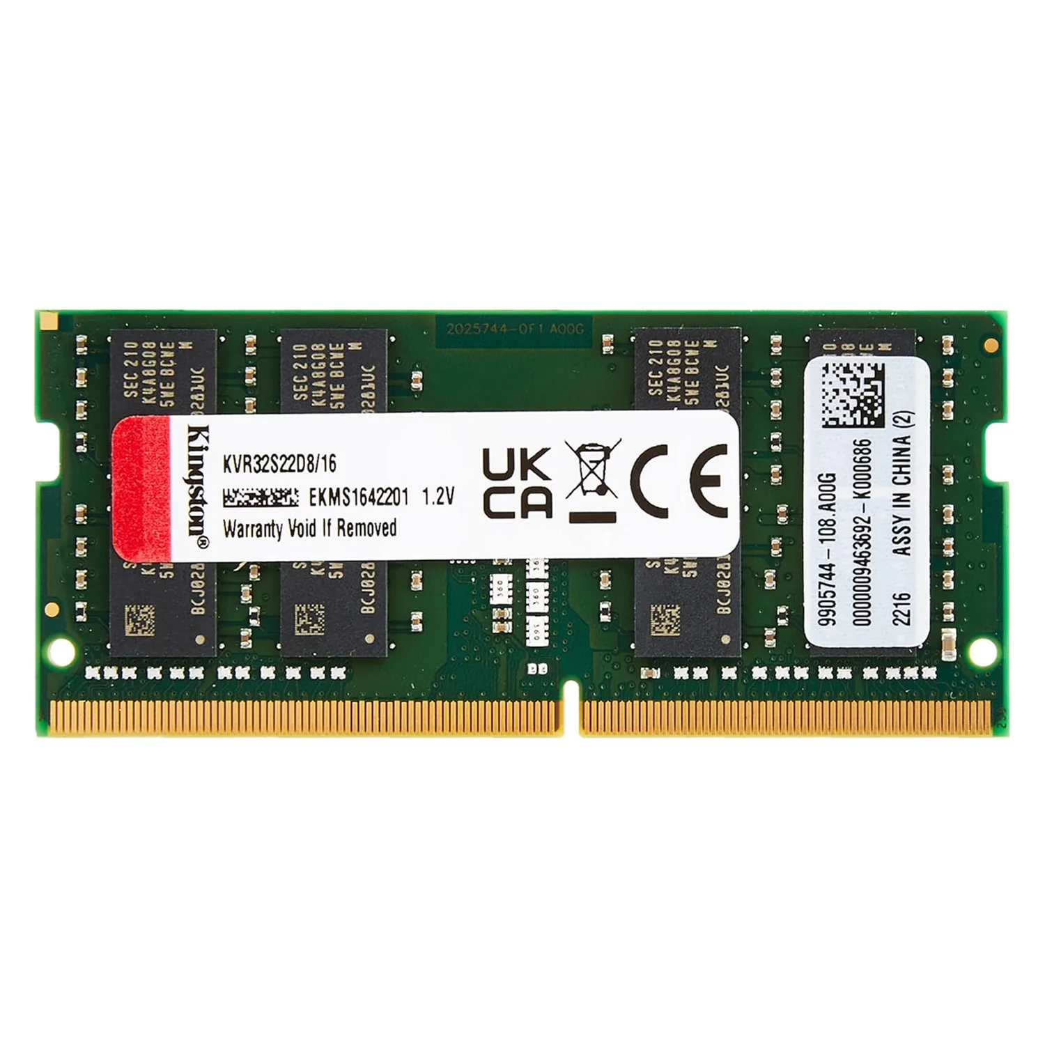 Memória RAM Kingston 16GB DDR4 3200MT/s para Notebook - KVR32S22D8/16