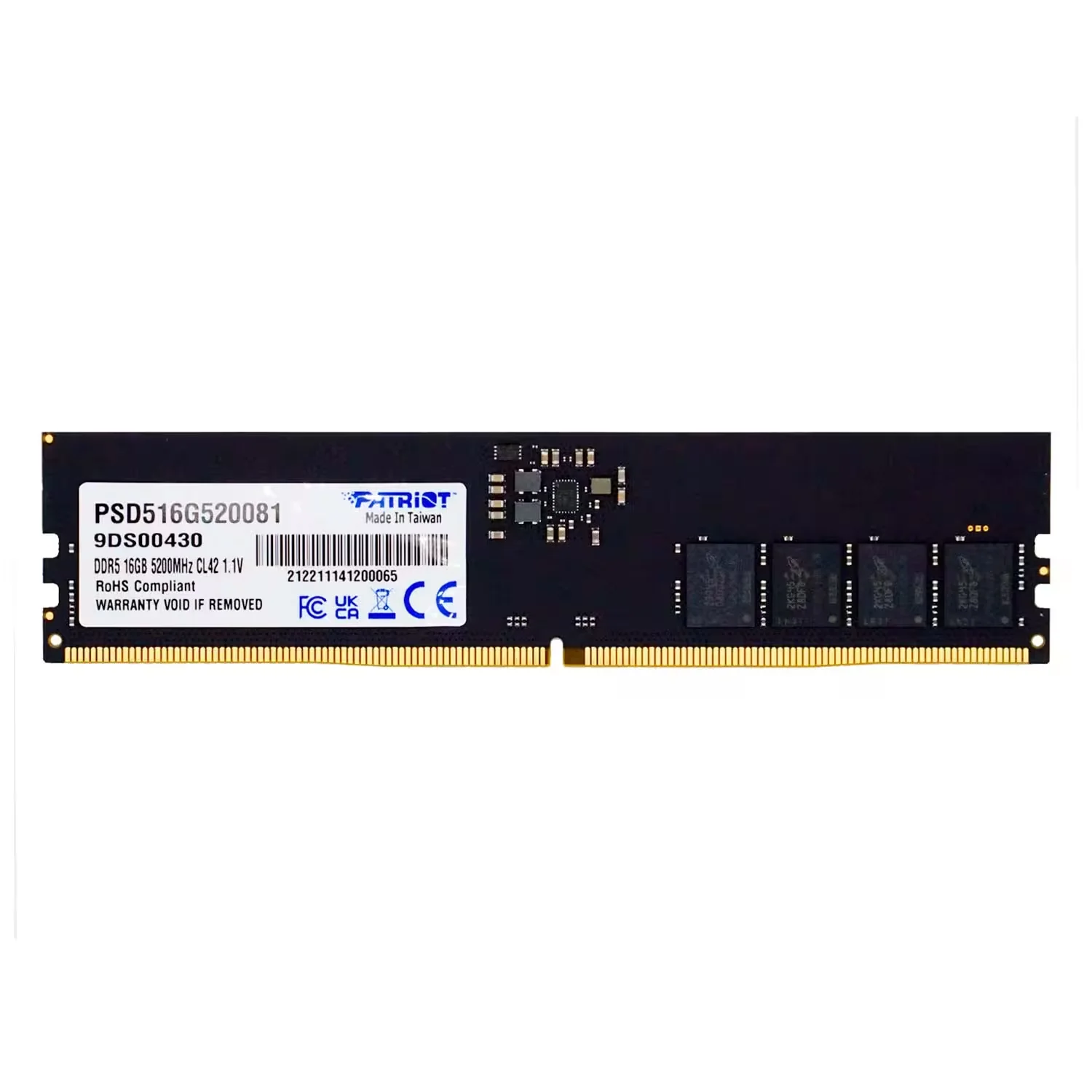 Memória RAM Patriot Signature 16GB DDR5 5200 MHz - PSD516G520081