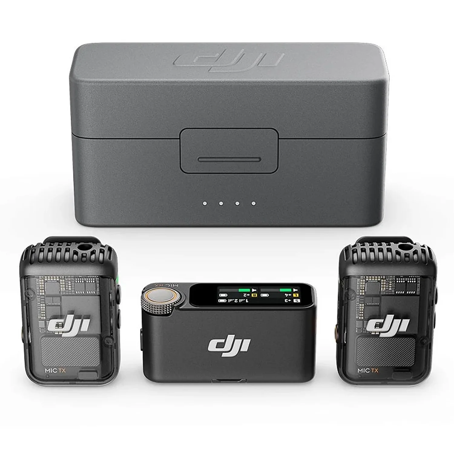 Microfone Lapela DJI Mic 2 USB-C 2 TX + 1 RX + Charging Case FCC Sem Fio para Smartphone - Preto