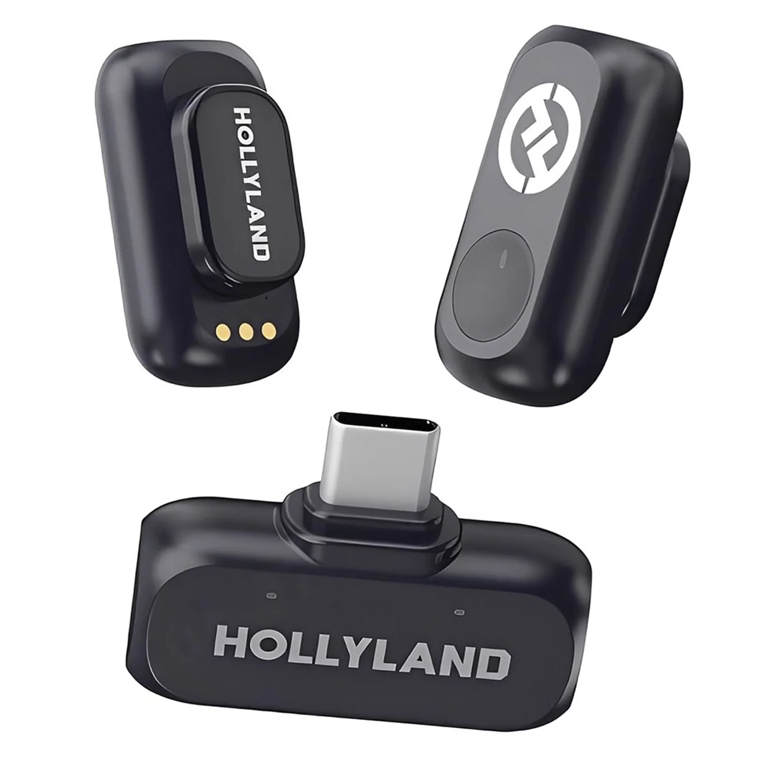 Microfone Lapela Hollyland Lark A1 Duo USB-C Sem Fio para Smartphone - Cinza Espacial