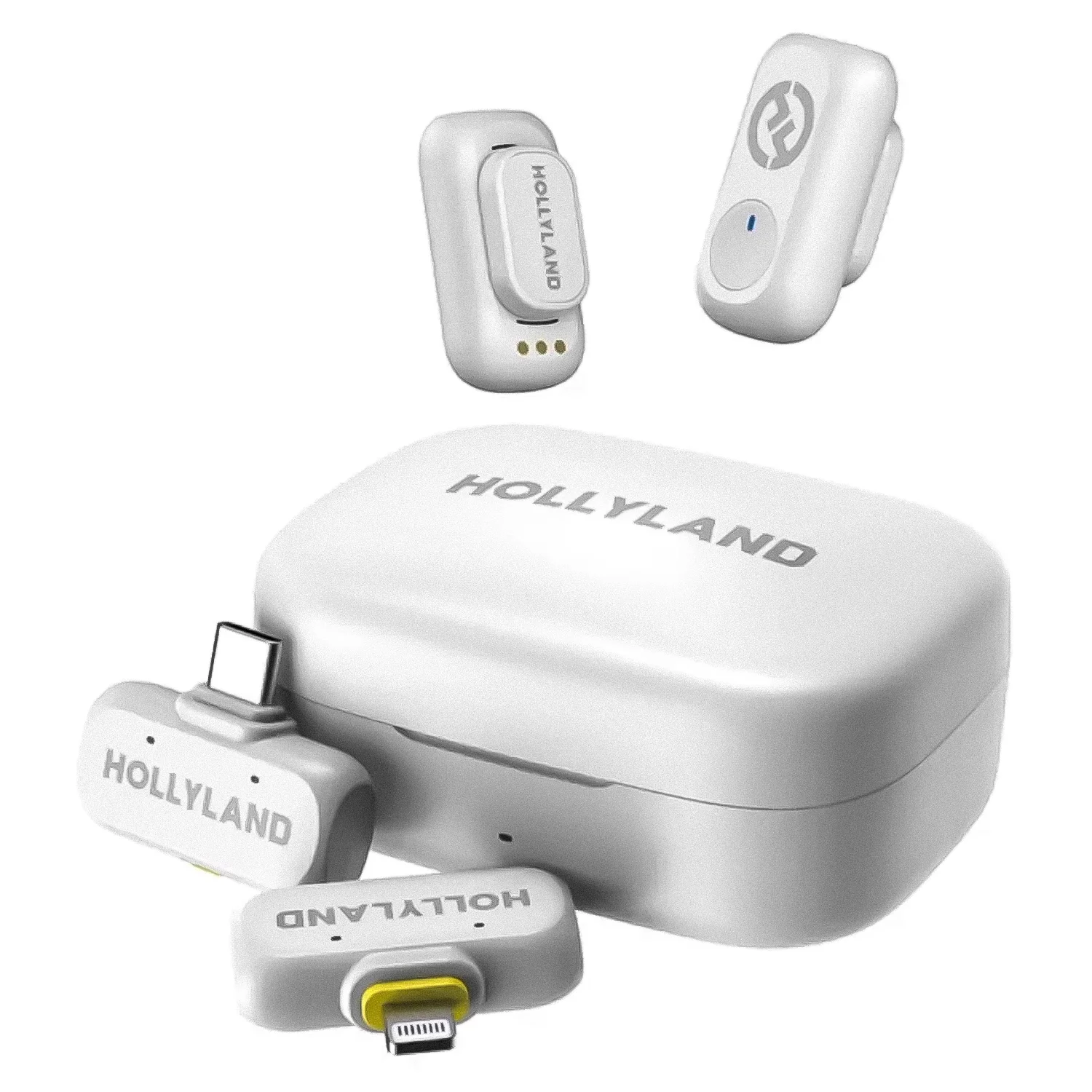 Microfone Lapela Hollyland Lark A1 USB-C Lightning para Smartphone Sem Fio - Branco